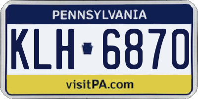 PA license plate KLH6870
