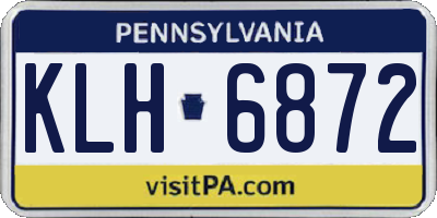 PA license plate KLH6872
