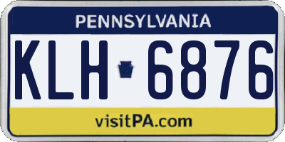 PA license plate KLH6876