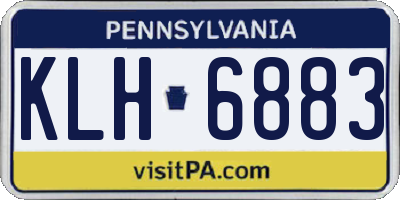 PA license plate KLH6883