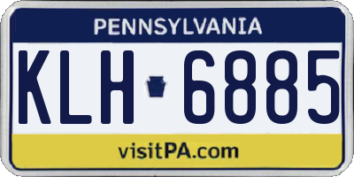 PA license plate KLH6885
