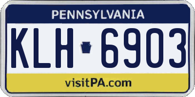 PA license plate KLH6903