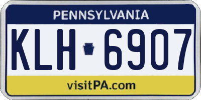 PA license plate KLH6907