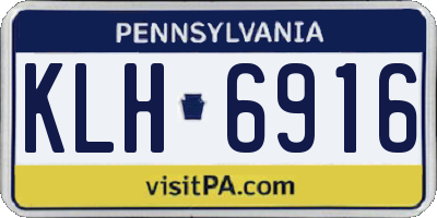 PA license plate KLH6916