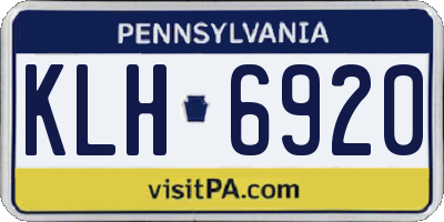 PA license plate KLH6920