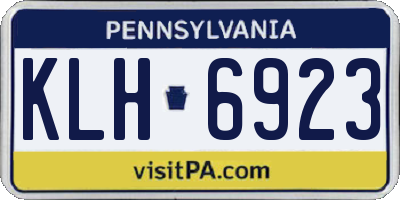 PA license plate KLH6923