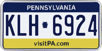 PA license plate KLH6924
