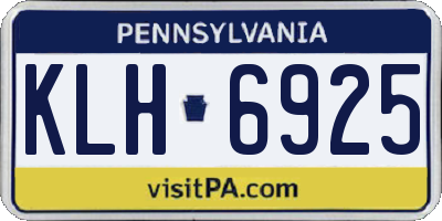 PA license plate KLH6925