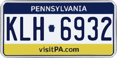 PA license plate KLH6932