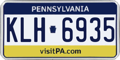 PA license plate KLH6935