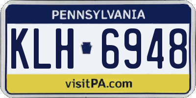PA license plate KLH6948