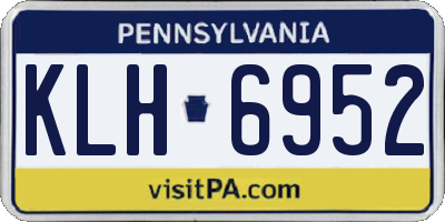 PA license plate KLH6952