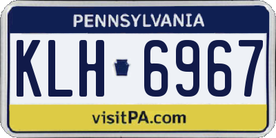 PA license plate KLH6967