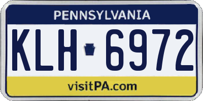 PA license plate KLH6972