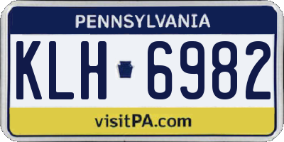 PA license plate KLH6982