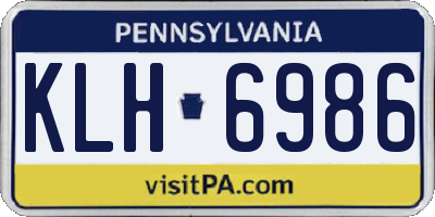 PA license plate KLH6986