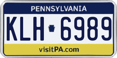 PA license plate KLH6989