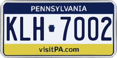 PA license plate KLH7002