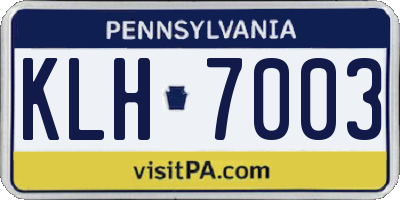 PA license plate KLH7003