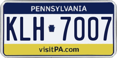 PA license plate KLH7007