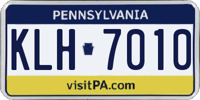 PA license plate KLH7010