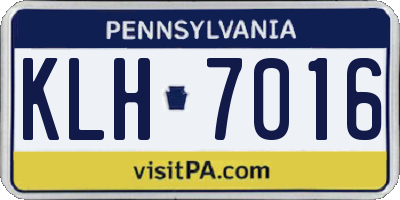 PA license plate KLH7016