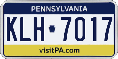 PA license plate KLH7017