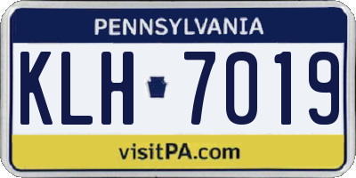 PA license plate KLH7019