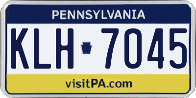 PA license plate KLH7045