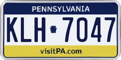 PA license plate KLH7047