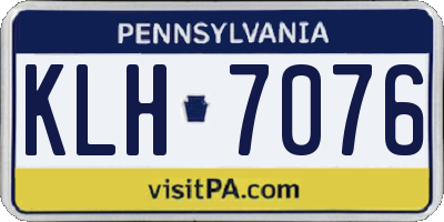 PA license plate KLH7076