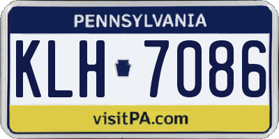 PA license plate KLH7086