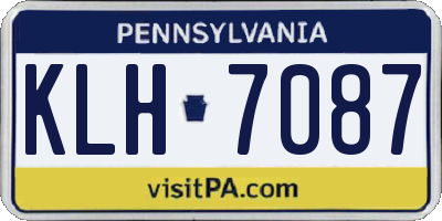 PA license plate KLH7087