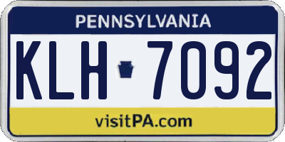 PA license plate KLH7092