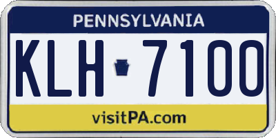 PA license plate KLH7100
