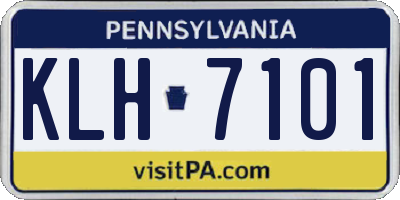 PA license plate KLH7101