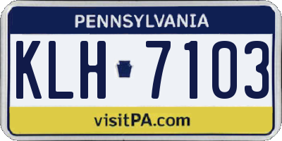 PA license plate KLH7103
