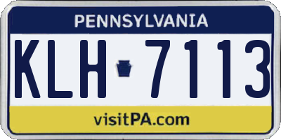 PA license plate KLH7113