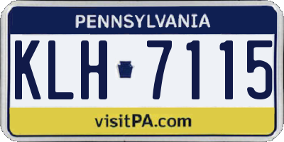 PA license plate KLH7115