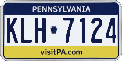 PA license plate KLH7124