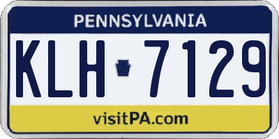 PA license plate KLH7129