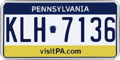 PA license plate KLH7136