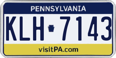 PA license plate KLH7143