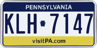 PA license plate KLH7147