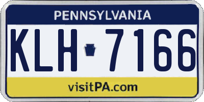 PA license plate KLH7166