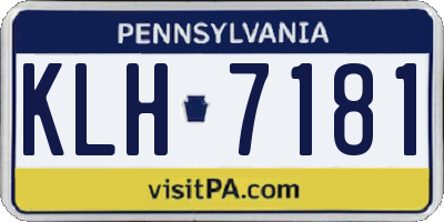 PA license plate KLH7181