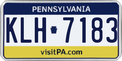 PA license plate KLH7183