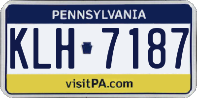 PA license plate KLH7187