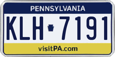 PA license plate KLH7191
