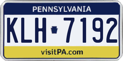 PA license plate KLH7192